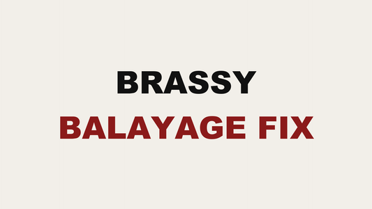 Blog header image reading Brassy Balayage Fix by MAK Salon in Eastchester, NY