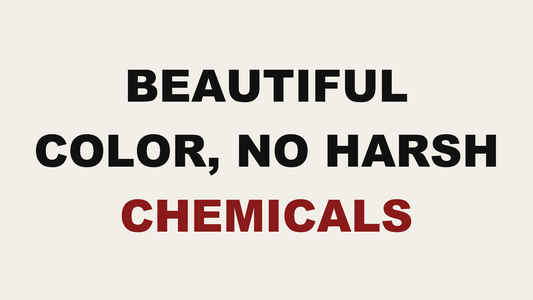 Blog header image reading Beautiful Color, No Harsh Chemicals by MAK Salon in Eastchester, NY