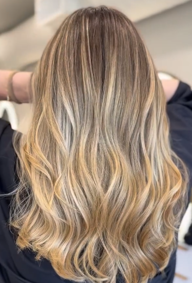 Full balayage color service at MAK Salon