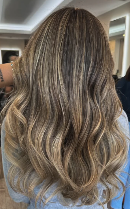 Half balayage hair color at MAK Salon