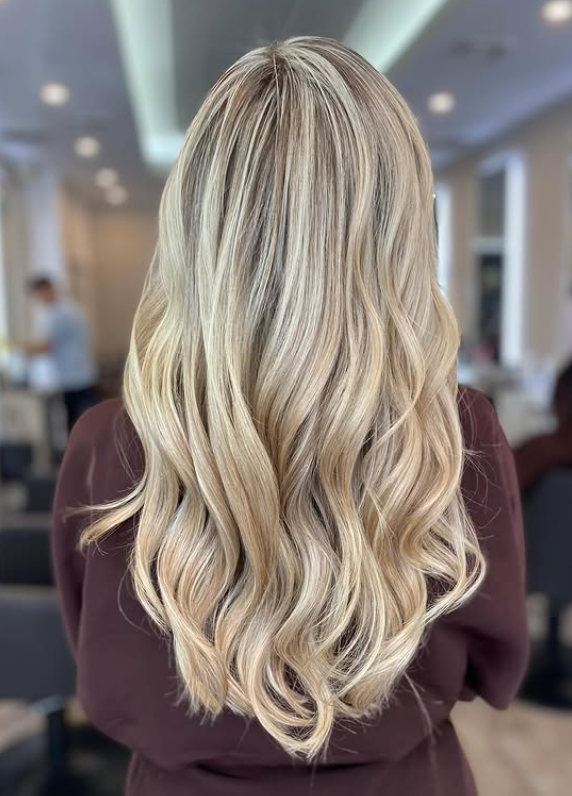Full highlights hair color at MAK Salon Eastchester